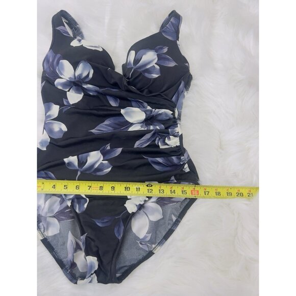 MIRACLESUIT Pandora One Piece Slimming Swimsuit Beach Black Floral Plus Size 16 - Picture 6 of 13